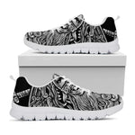 Black And White Odin With Wolfs Print White Sneakers