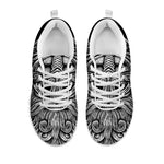 Black And White Odin With Wolfs Print White Sneakers