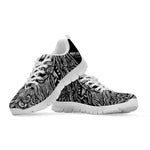 Black And White Odin With Wolfs Print White Sneakers