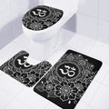 Black And White Om Print 3 Piece Bath Mat Set