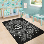 Black And White Om Print Area Rug