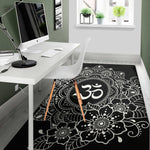 Black And White Om Print Area Rug