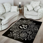 Black And White Om Print Area Rug