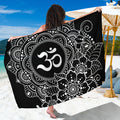 Black And White Om Print Beach Sarong Wrap