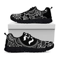 Black And White Om Print Black Running Shoes