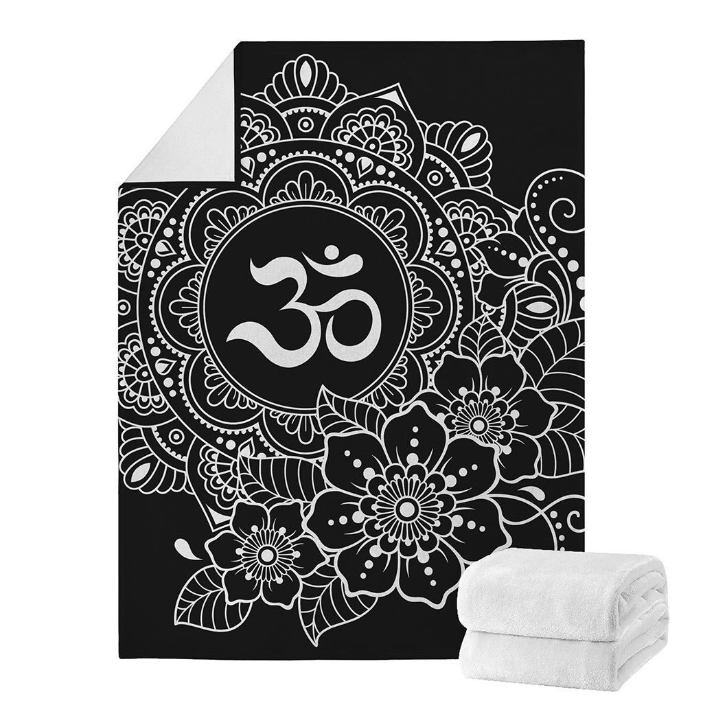 Black And White Om Print Blanket