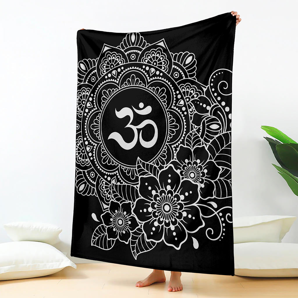 Black And White Om Print Blanket