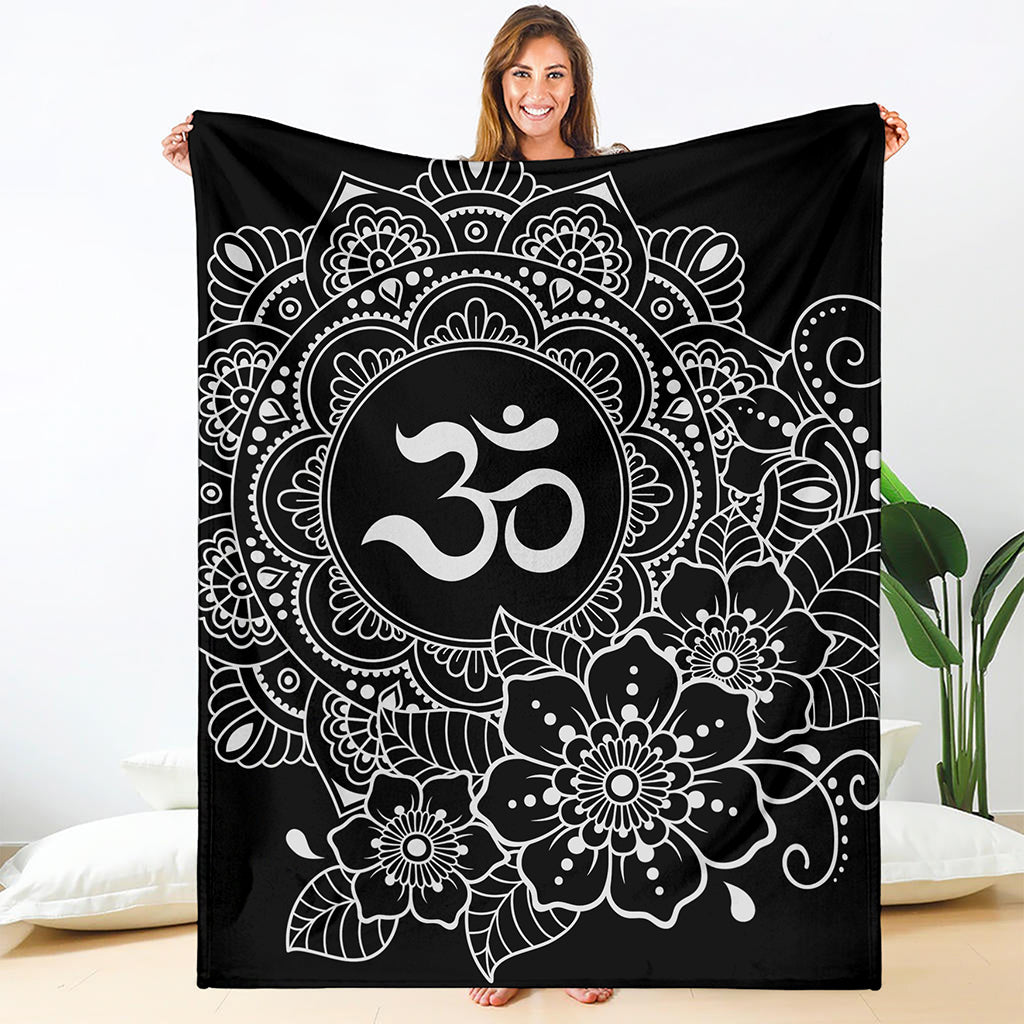 Black And White Om Print Blanket