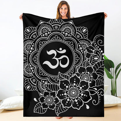 Black And White Om Print Blanket