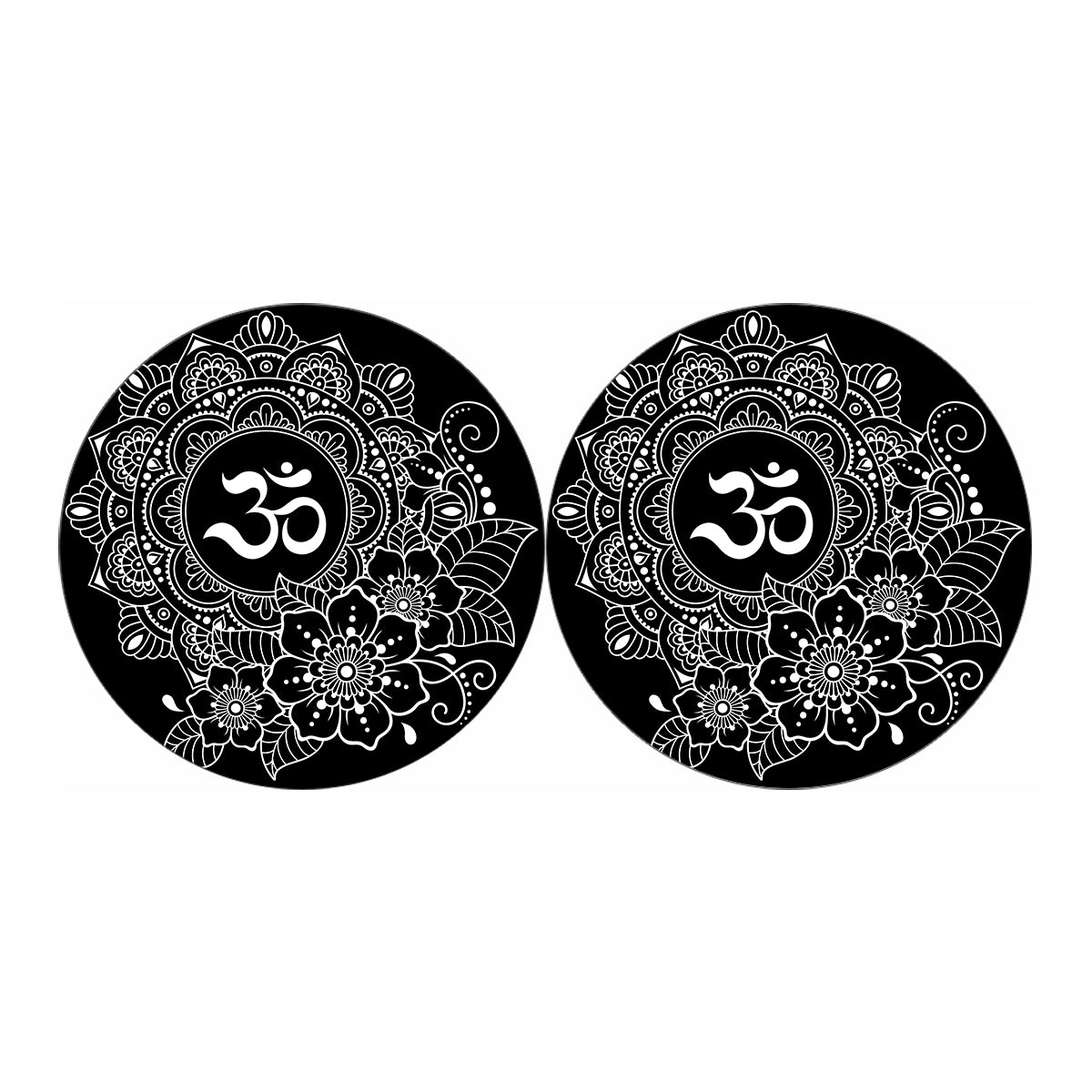 Black And White Om Print Car Coasters