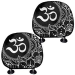 Black And White Om Print Car Headrest Covers