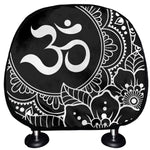 Black And White Om Print Car Headrest Covers