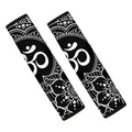 Black And White Om Print Car Seat Belt Covers