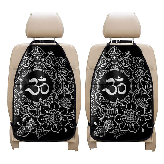 Black And White Om Print Car Seat Organizers