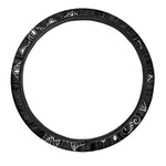 Black And White Om Print Car Steering Wheel Cover