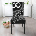 Black And White Om Print Dining Chair Slipcover