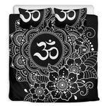 Black And White Om Print Duvet Cover Bedding Set