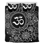 Black And White Om Print Duvet Cover Bedding Set