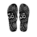 Black And White Om Print Flip Flops