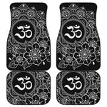 Black And White Om Print Front and Back Car Floor Mats