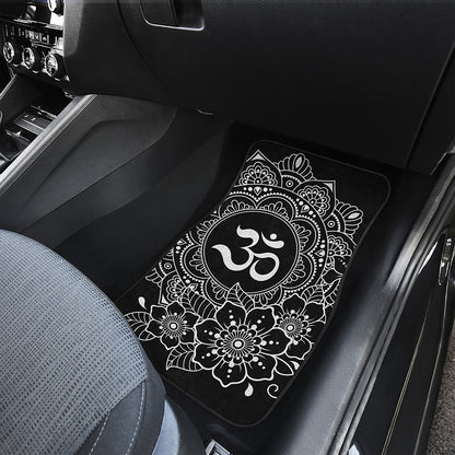 Black And White Om Print Front Car Floor Mats