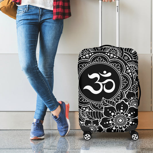 Black And White Om Print Luggage Cover