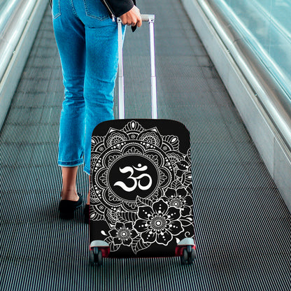Black And White Om Print Luggage Cover