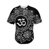 Black And White Om Print Men's Baseball Jersey