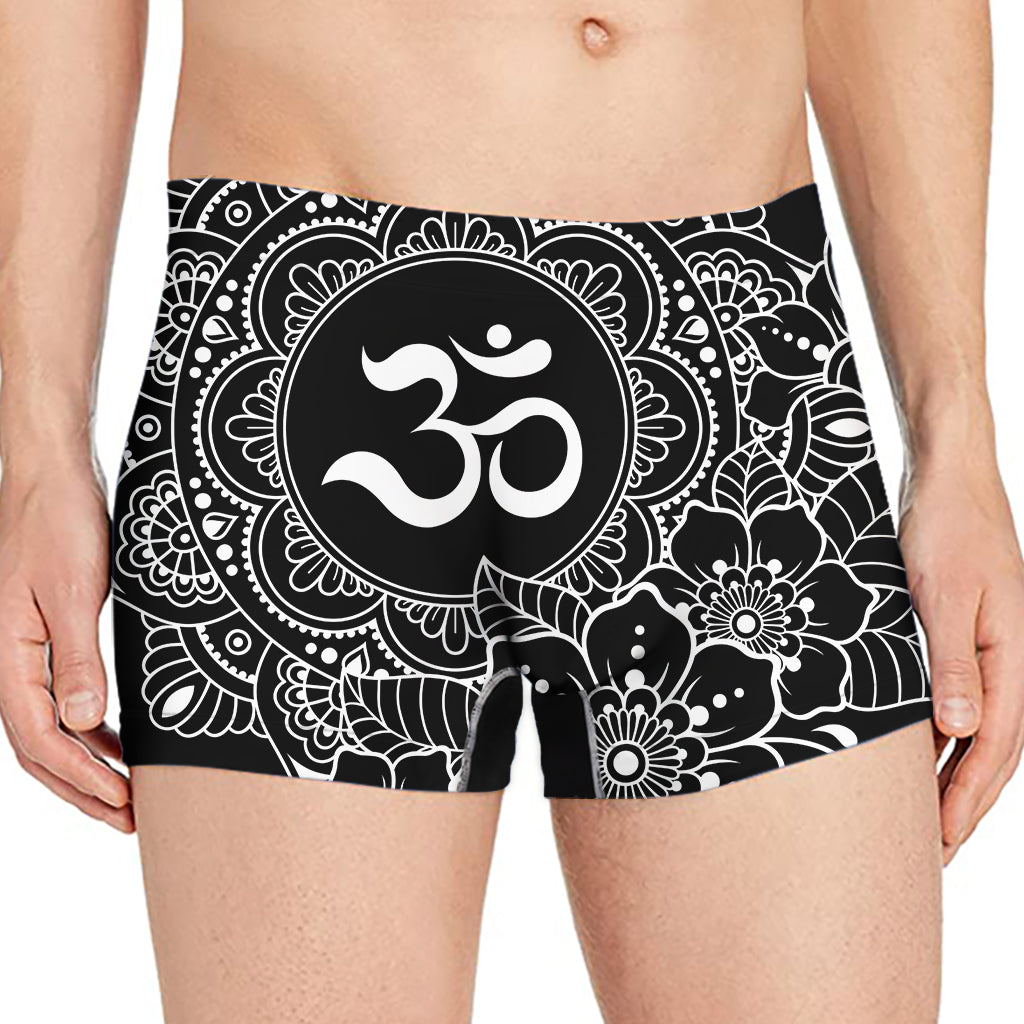 Black And White Om Print Men's Boxer Briefs