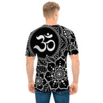 Black And White Om Print Men's T-Shirt