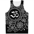 Black And White Om Print Men's Tank Top