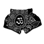 Black And White Om Print Muay Thai Boxing Shorts