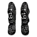 Black And White Om Print Muay Thai Shin Guards