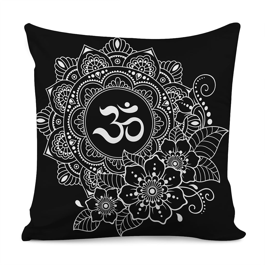 Black And White Om Print Pillow Cover