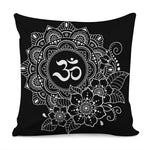 Black And White Om Print Pillow Cover
