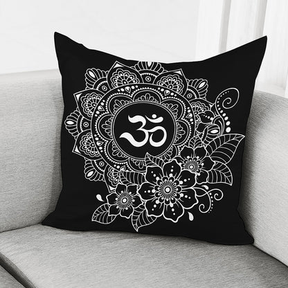 Black And White Om Print Pillow Cover