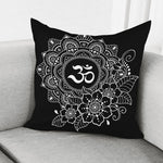 Black And White Om Print Pillow Cover