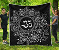 Black And White Om Print Quilt