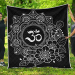 Black And White Om Print Quilt