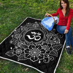 Black And White Om Print Quilt