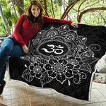 Black And White Om Print Quilt