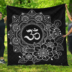 Black And White Om Print Quilt
