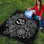 Black And White Om Print Quilt