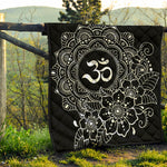 Black And White Om Print Quilt