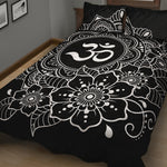 Black And White Om Print Quilt Bed Set