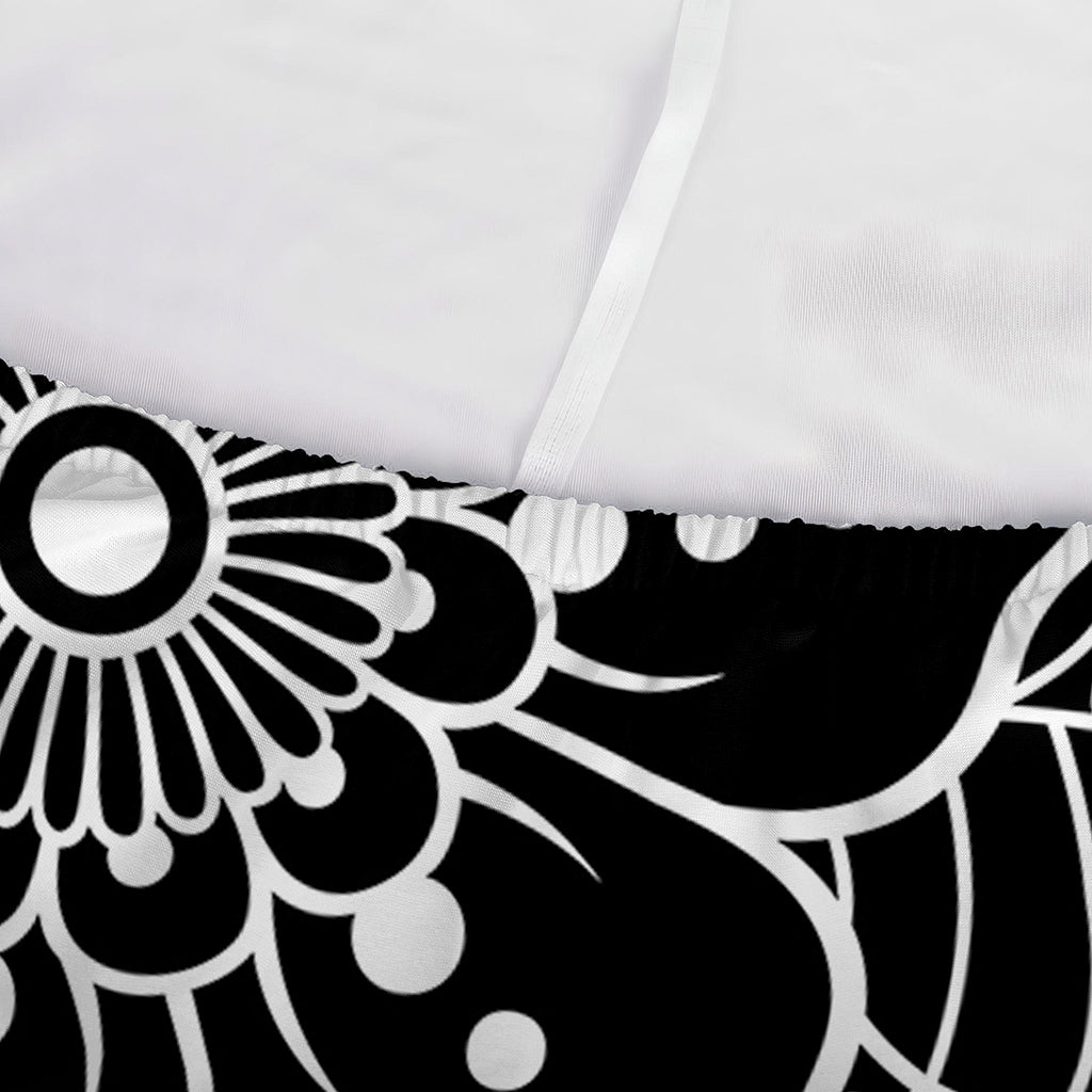 Black And White Om Print Sofa Cover