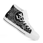 Black And White Om Print White High Top Shoes