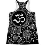 Black And White Om Print Women's Racerback Tank Top