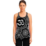 Black And White Om Print Women's Racerback Tank Top