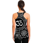 Black And White Om Print Women's Racerback Tank Top